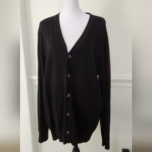 Tom‎ Tailor Black Cotton Cardigan Sweater Germany XL buttons as men's